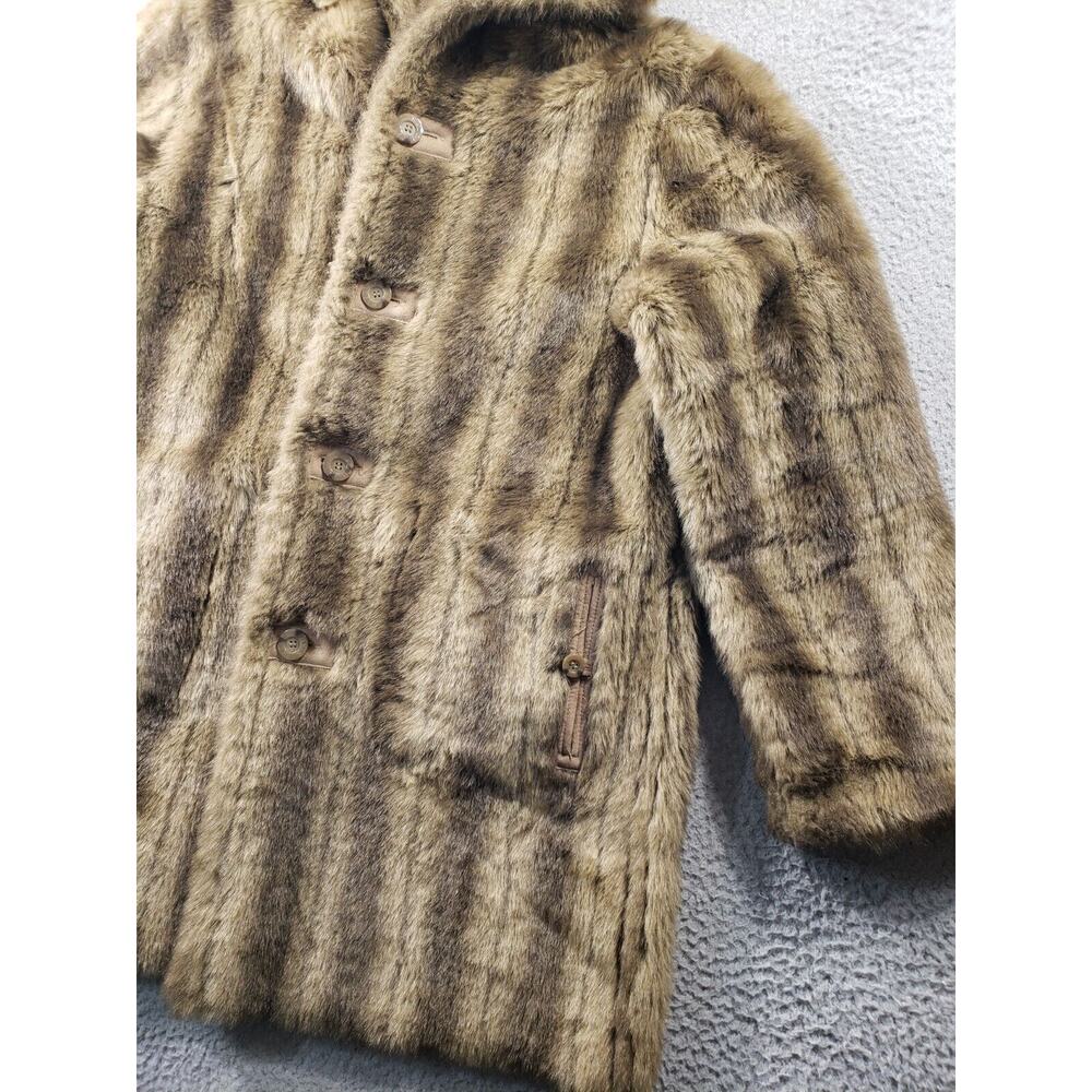 Dennis Basso Reversible Jacket Women's Medium Faux Fur Suede Button Up Coat - Picture 3 of 13